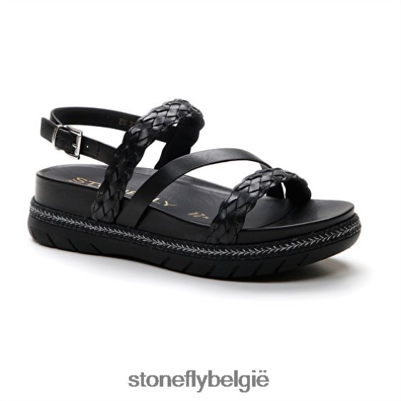 Stonefly kerrie 2 reliëf s./kalf lth zwart 444TZ172 vrouwen sandalen
