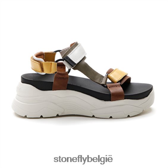 Stonefly fantasie 3 kalf lth geel/bruin/groen/wit 444TZ178 vrouwen sandalen