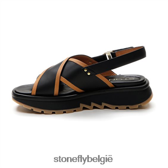 Stonefly ster 4 kalf lth zwart bruin 444TZ187 vrouwen sandalen
