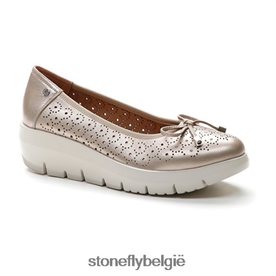 Stonefly pluim 12 gelamineerd leer Champagne 444TZ80 vrouwen schoenen