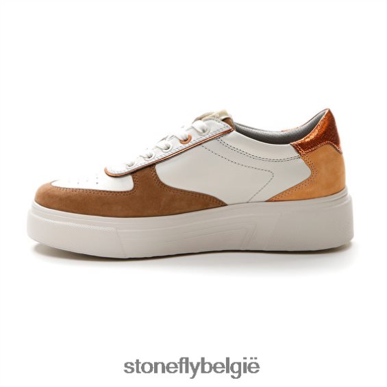 Stonefly allegra 11 velours/nappa lth bruin wit 444TZ44 vrouwen schoenen