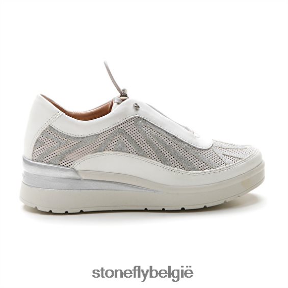 Stonefly creme 38 velours/s.nappa wit/zilver 444TZ103 vrouwen schoenen