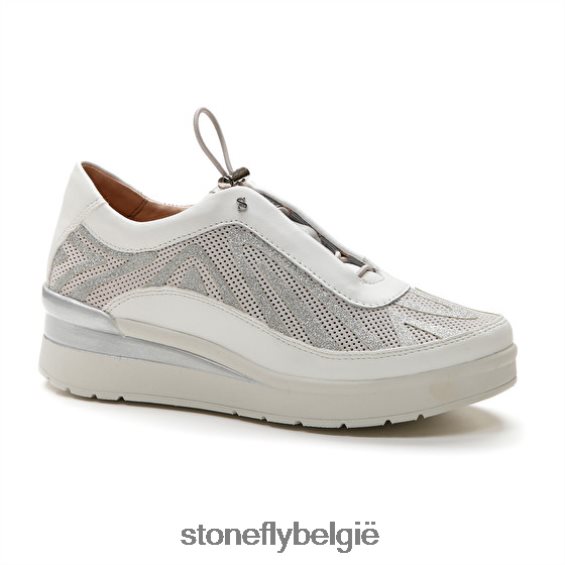 Stonefly creme 38 velours/s.nappa wit/zilver 444TZ103 vrouwen schoenen
