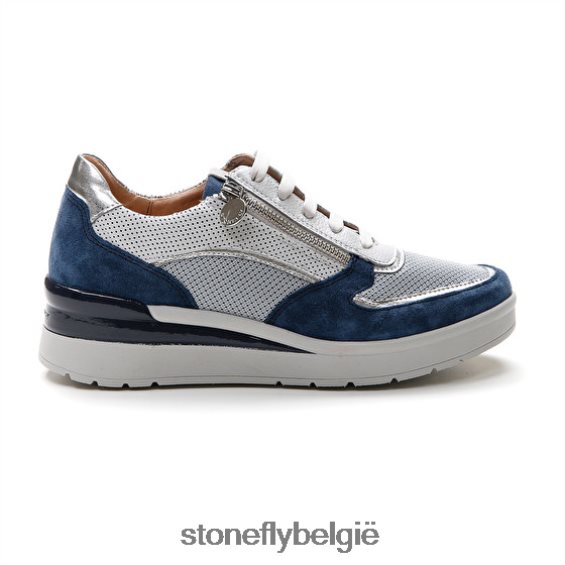 Stonefly creme 40 velours/textiel/nappa lth blauw/zilver/wit 444TZ84 vrouwen schoenen