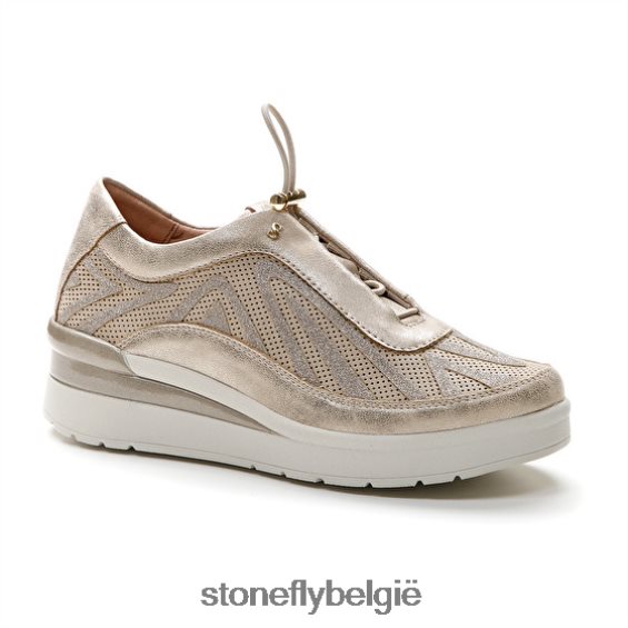Stonefly creme 38 velours/l.gelamineerd geit bruin 444TZ104 vrouwen schoenen